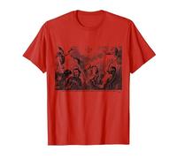 Oración Retro del purgatorio para Las Almas Santas católico Halloween Camiseta, Hombre, Rojo, L