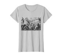Oración Retro del purgatorio para Las Almas Santas católico Halloween Camiseta, Mujer, Plata, XL
