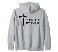 Oración Santa Cecilia Diseño del Ministerio de Música Católica Sudadera con Capucha