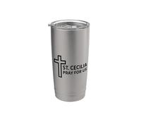 Oración Santa Cecilia Diseño del Ministerio de Música Católica Vaso térmico de acero inoxidable de doble pared