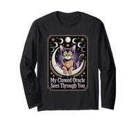 Oracle Cat Witchy Mystical Moonfases Manga Larga
