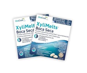 OraCoat XyliMelts - 80 Pastillas Adhesivas para la Boca Seca y Protección Dental - Xilitol Natural - Alivio Nocturno contra la Xerostomía y el Mal Aliento (Sin Sabor/Natural, Pack 2)