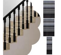 Oracra Barandilla Escalera Balaustres y Barrotes de Madera Negra para Escaleras, Columna de Balaustre para Remodelación de Escaleras, Poste Decorativo para Barandilla de Escalera(25 pcs)