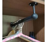 Oracra Barra Armario Barra Perchero en Forma de L para Armario, Soporte de Riel de Acero Inoxidable para Colgar Ropa en El Armario, Tubo para Tendedero de 60, 80, 90, 100 y 150 cm(60cm (23 5/8 in))