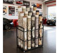 Oracra Expositor Alfombras Expositor de Alfombras Independiente para Tienda de Coches, Soporte Metálico para Muestras de Alfombras/felpudos, Organizador de Toallas de Baño de Pie