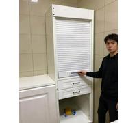 Oracra Puerta Plegable Aparador con Puertas Correderas De Persiana, Puertas De Armario Enrollables para Espacios Pequeños, Puerta De Armario Retráctil De Plástico con Tiradores(32x40in (81x102cm))