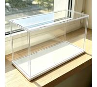 Oracra Vitrina Exhibidor Vitrina Alargada de Acrílico Transparente, Caja Organizadora para Coleccionables, Expositor a Prueba de Polvo para Figuras Pequeñas y Grandes(White,50x50x50cm/20x20x20in)