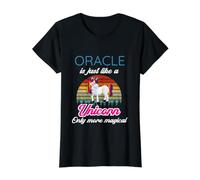 Oráculo es como un Unicornio. ¡Mágico! Nombre para Mujeres/niñas/bebés Camiseta gráfica económica, Mujer, Negro, S