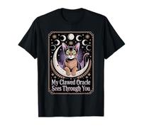 Oráculo Gato Bruja Fases Lunares Místicas Camiseta