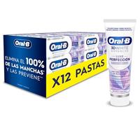 Oral-B 3D White Advanced Luxe Perfection Dentífrico Blanqueador, 12x75 ml | Blanqueamiento Avanzado, Eliminación de Manchas, Pasta de Dientes con Flúor, Sabor a Hierbabuena Fresca