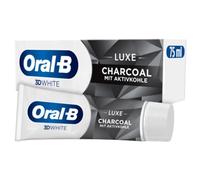 Oral-B 3D White Luxe - Pasta de dientes blanqueadora de carbón activado, elimina hasta el 100% de las manchas de la superficie, menta fresca, 75 ml