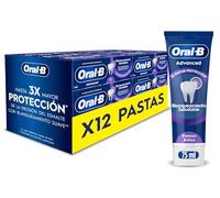 Oral-B Advanced Blanqueamiento Saludable Dentífrico Blanqueador, 12x75 ml | Pasta de Dientes Refrescante con Fluoruro de Estaño, Elimina Las Manchas, Refresca El Aliento, Sabor Menta Pura