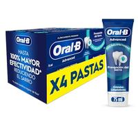 Oral-B Advanced Prevención del Sarro Pasta de Dientes, Pack Ahorro 4x75ml | Dentífrico Antiplaca con Fluoruro de Estaño y Cristales de Limpieza Profunda, Sabor Hierbabuena Dulce