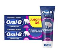 Oral-B Advanced Protección contra La Sensibilidad Pasta de Dientes, 2x75 ml | Dentífrico con Fluoruro de Estaño para Dientes Sensibles, Sabor Hierbabuena Y Eucalipto, Sensación Reconfortante