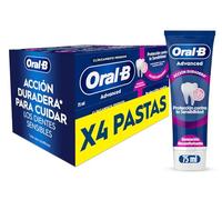 Oral-B Advanced Protección contra La Sensibilidad Pasta de Dientes Pack 4x75 ml - Dentífrico con Fluoruro de Estaño para Dientes Sensibles, Sabor Hierbabuena Y Eucalipto, Sensación Reconfortante