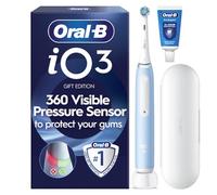 Oral-B Cepillo de dientes eléctrico iO 3 | Azul hielo | 1 cabezal de cepillo | Batería de larga duración | Estuche de viaje