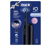 Oral-B Cepillo de dientes eléctrico iO2 Night Black, 1 cabezal de cepillo de dientes, 1 estuche de viaje, diseñado por Braun