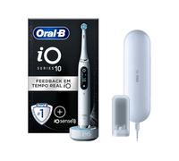 Oral-B Cepillo de dientes eléctrico recargable iO 10, sensor de presión, pantalla interactiva, inteligencia artificial con Live Coaching, 1 cabezal, 1 cepillo, funda de viaje, color blanco, idea