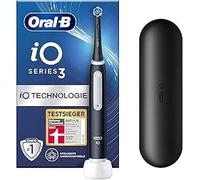 Oral-B Cepillo de dientes eléctrico recargable iO 3 negro, 1 cepillo de dientes eléctrico, 1 cabezal de repuesto, funda de viaje + pasta de dientes Oral-B Advanced protección encías, limpieza dental