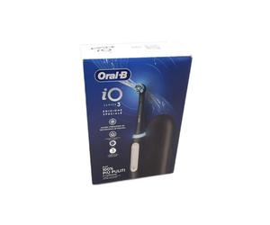 Oral-B Cepillo de dientes eléctrico recargable iO 3 negro con 1 cabezal de repuesto, 1 funda de viaje + 1 pasta de dientes Oral-B Advanced Prevención Tártaro, nueva versión