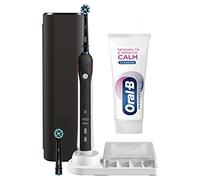 Oral-B Cepillo de dientes eléctrico recargable Smart 4 4500 CrossAction, negro, 3 modos de cepillado, 2 cabezales, funda de viaje premium + pasta de dientes Oral-B sensibilidad y encías Calm clásico