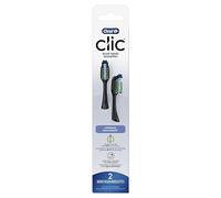 Oral-B Cepillos de repuesto Clic para cepillos de dientes, blanqueamiento, negro, 2 unidades