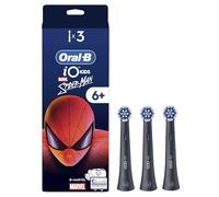 Oral-B - Cepillos de repuesto para niños Spider-Man Marvel, lote de 3 | Recargas cepillo de dientes eléctrico io, hebras ultra suaves en encías, cabeza redonda, para niños de 6 años y más