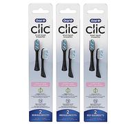 Oral-B Clic - Cabezales de repuesto para cepillo de dientes Sensitive Clean, negro, 2 unidades (paquete de 3)