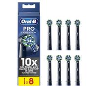 Oral-B CrossAction Cabezales de Recambio Originales, Negro, Pack de 8 - Recambios para Cepillo de Dientes Eléctrico Oral B Pro, con Indicador de Uso, Eliminación de La Placa Bacteriana