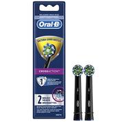 Oral-B CrossAction - Recambios de cabezal de cepillo de dientes eléctrico, negro, 2 unidades