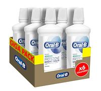 Oral-B Enjuague bucal protector de encías y esmalte de uñas, 6 x 500 ml, limpieza de dientes e higiene bucal, sabor a menta fresca
