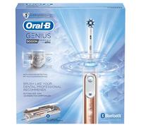 Oral-B Genius 9000 - Cepillo de dientes eléctrico, SmartRing, 6 modos, Bluetooth, 4 cabezales, estuche con USB, color oro rosa