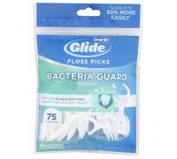 Oral-B Glide Bacteria Guard - Púas de hilo dental, menta, 75 púas (paquete de 4)