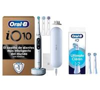 Oral-B iO 10 Cepillo de Dientes Eléctrico Blanco Con Estuche Cargador de Viaje + 5 Cabezales De Recambio Blancos Oral-B iO