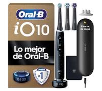 Oral-B iO 10 Cepillo de Dientes Eléctrico con 3 Cabezales, Negro | Cepillo Dental con Estuche Cargador de Viaje, 7 Modos de Limpieza, Sensor de Presión, Carga Rápida, Seguimiento con App