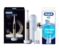 Oral-B iO Series 10 - Cepillo de dientes eléctrico (incluye 1 cabezal, estación de carga rápida iO Sense, estuche de viaje, estuche de cabezal, Eclipse Gold