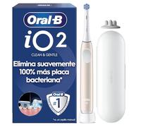 Oral-B iO 2 Cepillo de Dientes Eléctrico, 1 Cabezal, Rosa Suave - Cepillo Dental con 3 Modos de Cepillado, Sensor de Presión, Temporizador, Estuche de Viaje, Portarrecambios, Batería de Larga Duración