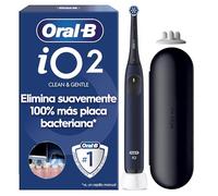 Oral-B iO 2 Cepillo de Dientes Eléctrico con 1 Cabezal, Negro Noche - Cepillo Dental con 3 Modos de Cepillado, Sensor de Presión, Temporizador, Estuche de Viaje Y Portarrecambios, Diseñado por Braun