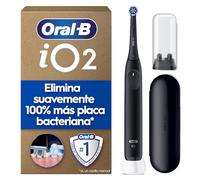 Oral-B iO 2 Cepillo de Dientes Eléctrico Negro Noche, 1 Cabezal, 1 Estuche de Viaje, 1 Soporte de Recambios de Viaje, 3 Modos de Cepillado, Sensor de Presión y Temporizador, Diseñado por Braun