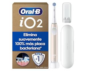 Oral-B iO 2 Cepillo de Dientes Eléctrico con 1 Cabezal, Rosa Suave - Cepillo Dental con 3 Modos de Cepillado, Sensor de Presión y Temporizador, Estuche de Viaje Y Soporte de Recambios de Viaje