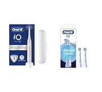 Oral-B iO 2 Cepillo de Dientes Eléctrico Rosa Suave Con Estuche De Viaje + 3 Cabezales De Recambio Blancos Oral-B iO