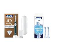 Oral-B iO 2 Cepillo de Dientes Eléctrico Verde Bosque Con Estuche De Viaje y Soporte De Recambios + 3 Cabezales De Recambio Blancos Oral-B iO