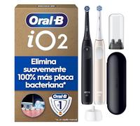 Oral-B iO 2 Cepillos de Dientes Eléctricos, Negro Y Rosa, Pack de 2