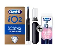 Oral-B iO 2 Cepillo de Dientes Eléctrico Negro Noche, 1 Cabezal, 1 Estuche de Viaje, 1 Soporte de Recambios de Viaje, 3 Modos de Cepillado, Sensor de Presión y Temporizador, Diseñado por Braun