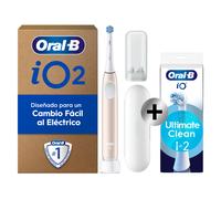Oral-B iO 2 Pack de Cepillo Eléctrico Rosa con 1+2 cabezal y estuche de viaje