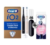 Oral-B iO 2 Cepillos de Dientes Eléctricos, Negro Y Rosa, Pack de 2