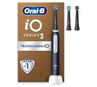 Oral-B iO 3 Cepillo de Dientes Eléctrico Negro con 3 Cabezales, 3 Modos De Cepillado Con Blanqueamiento Dental, Sensor De Presión y Temporizador, Diseñado por Braun