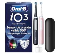 Oral-B iO 3 Cepillos de Dientes Eléctricos, Negro Y Rosa, Pack de 2