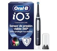 Oral-B iO 3N Cepillo de Dientes Eléctrico con 1 Cabezal, Negro - Cepillo Dental con Sensor de Presión, 3 Modos de Cepillado con Modo Blaqueante, Temporizador y Estuche de Viaje, Diseñado por Braun