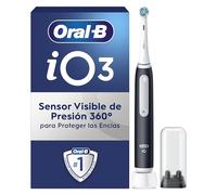 Oral-B iO 3N Cepillo de Dientes Eléctrico Negro con Mango Recargable, 1 Cabezal y Estuche de Viaje, 3 Modos De Cepillado Con Modo Blaqueante, Sensor De Presión y Temporizador, Diseñado por Braun
